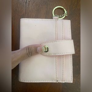 Pre-Owned Women's Foldable Pink Wallet - Faux Leather with Keychain